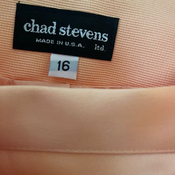 NWT Chad Stevens Two piece suit Blazer & skirt golden orange SZ16 ,100%polyester - Picture 4 of 15